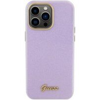 Guess Glitter Full Wrapped bleščeči ovitek za iPhone 15 Pro Max - vijolična
