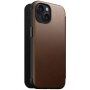 Nomad Modern Leather Folio flip etui z MagSafe za iPhone 15 - rjava