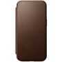 Nomad Modern Leather Folio flip etui z MagSafe za iPhone 15 - rjava