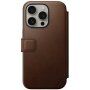Nomad Modern Leather Folio flip etui z MagSafe za iPhone 15 Pro - rjava