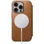 Nomad Modern Leather Folio flip etui z MagSafe za iPhone 15 Pro Max - sedlo rjavo
