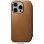 Nomad Modern Leather Folio flip etui z MagSafe za iPhone 15 Pro Max - sedlo rjavo