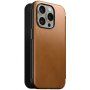Nomad Modern Leather Folio flip etui z MagSafe za iPhone 15 Pro Max - sedlo rjavo