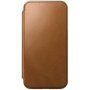 Nomad Modern Leather Folio flip etui z MagSafe za iPhone 15 Pro Max - sedlo rjavo