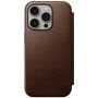 Nomad Modern Leather Folio flip etui z MagSafe za iPhone 15 Pro Max - rjava
