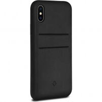 Dvanajst usnjenih usnjenih torb s sproščenim jugom za iPhone X - črna