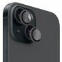 FIXED Camera Glass kaljeno steklo z aluminijastim okvirjem za zaščito leč zadnjega fotoaparata za iPhone 15 / 15 Plus - prostorsko siva