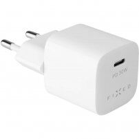 FIXED Mini nabíjecí adaptér s portem USB-C - 30W - bílý