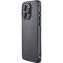 Mujjo Impact Leather usnjeni ovitek z MagSafe za iPhone 15 Pro Max - temno siva