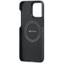 Pitaka MagEZ 4 1500D ovitek z vzorcem karbonskih vlaken za iPhone 15 Pro Max - siva