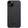 Pitaka MagEZ 4 600D ovitek z vzorcem karbonskih vlaken za iPhone 15 Plus - siva