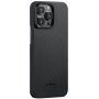 Pitaka MagEZ 4 600D ovitek z vzorcem karbonskih vlaken za iPhone 15 Pro - siva