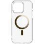 Spigen Ultra Hybrid MagFit transparentni ovitek z zlatim MagSafe za iPhone 15 Pro Max - jasno