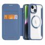DUX DUCIS Skin X flip etui z MagSafe za iPhone 15 - temno modra