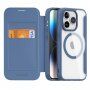 DUX DUCIS Skin X flip etui z MagSafe za iPhone 15 Pro - temno modra