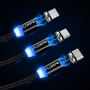 Okrogli magnetni kabel FLOVEME z USB-C / Micro USB / Lightning za iPhone / iPad / iPod / AirPods - 1m - zlato