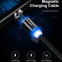 Okrogli magnetni kabel FLOVEME USB-A / USB-C / Micro USB / Lightning za iPhone / iPad / iPod / AirPods - 1 m - srebro