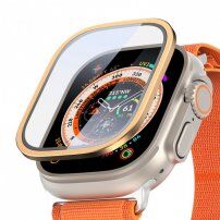 DUX DUCIS kaljeno steklo s kovinskim okvirjem za Apple Watch Ultra 49mm - zlato