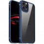 Odporen prozoren etui s teksturo karbona za iPhone 11 Pro Max - modro