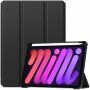 Ovitek z ojačanimi robovi in prostorom za Apple Pencil za iPad mini 6 / mini 7 - črna