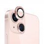NORTHJO kaljeno steklo s kovinskim okvirjem za zaščito leč zadnjega fotoaparata za iPhone 13 / 13 mini - roza