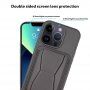Usnjen ovitek z žepom za kartico in preklopnim stojalom za iPhone 11 Pro Max - temno zelen