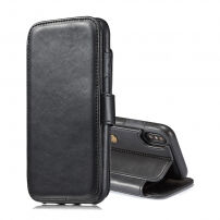 Retro snemljiva torbica 2in1 za iPhone X / XS - črna