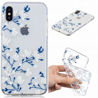 Plastični pokrov za iPhone X / XS - beli cvetovi