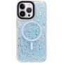 Ovitek MagSafe z bleščicami za iPhone 15 Pro Max - moder