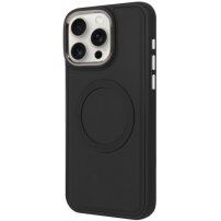 Odporen silikonski ovitek z MagSafe za iPhone 15 Pro - črna
