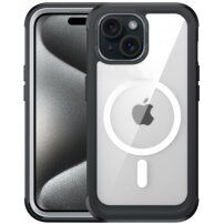 Ovitek, odporen na udarce, z ojačanimi vogali in MagSafe za iPhone 15 Plus - črn