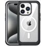 Ovitek, odporen proti udarcem, z ojačanimi vogali in MagSafe za iPhone 15 Pro Max - črn