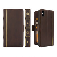 2in1 odstranljiva torba "knjiga" za iPhone XS Max - rjava