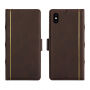 2in1 odstranljiva torba "knjiga" za iPhone XS Max - rjava