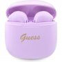 Brezžične slušalke Guess True Wireless Script Logo za naprave Apple - vijolične