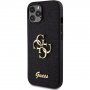 Guess Fixed Glitter 4G Metal Logo bleščeči ovitek za iPhone 12 / 12 Pro - črna
