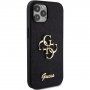 Guess Fixed Glitter 4G Metal Logo bleščeči ovitek za iPhone 12 / 12 Pro - črna