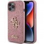 Guess Fixed Glitter 4G Metal Logo bleščeči ovitek za iPhone 12 / 12 Pro - roza