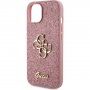 Guess Fixed Glitter 4G Metal Logo bleščeči ovitek za iPhone 12 / 12 Pro - roza