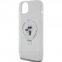 Karl Lagerfeld Ringstand Karl and Choupette ovitek s preklopnim stojalom in MagSafe za iPhone 15 Plus - jasno