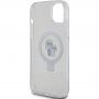 Karl Lagerfeld Ringstand Karl and Choupette ovitek s preklopnim stojalom in MagSafe za iPhone 15 Plus - jasno