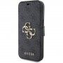 Guess 4G Metal Logo flip ovitek za iPhone 15 - siva