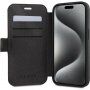 Guess 4G Metal Logo flip ovitek za iPhone 15 Pro - siva
