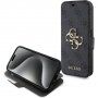Guess 4G Metal Logo flip ovitek za iPhone 15 Pro Max - siva