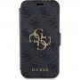 Guess 4G Metal Logo flip ovitek za iPhone 15 Pro Max - siva