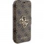 Guess 4G Metal Logo flip ovitek za iPhone 15 - rjava