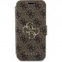 Guess 4G Metal Logo flip ovitek za iPhone 15 Pro - rjava