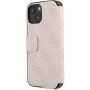 Guess 4G Metal Logo flip ovitek za iPhone 15 - roza