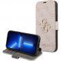 Guess 4G Metal Logo flip ovitek za iPhone 15 Pro Max - roza