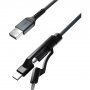 Nomad Kevlar univerzalni pleten kabel PD 100W USB-A / USB-C / Lightning / micro USB za iPhone / iPad / MacBook / AirPods - 1,5 m - črn